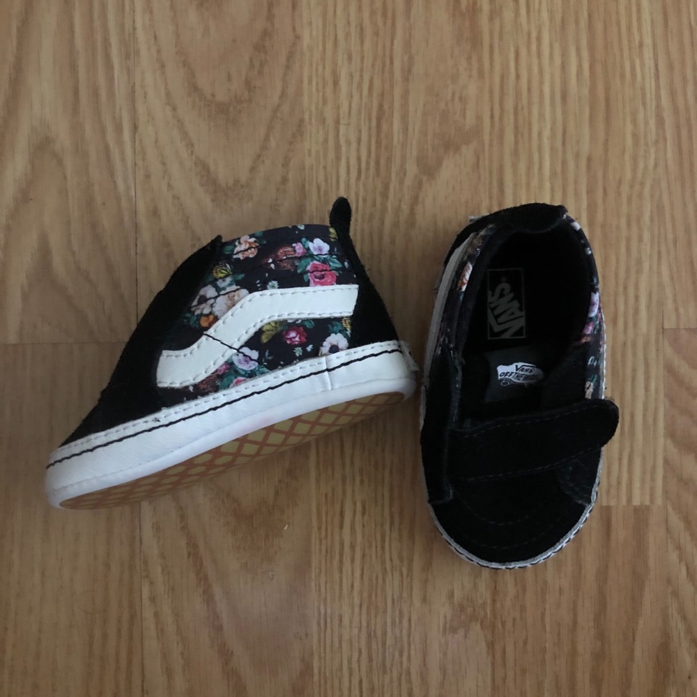 Floral Baby Vans Sneakers Soft Sole Size 3